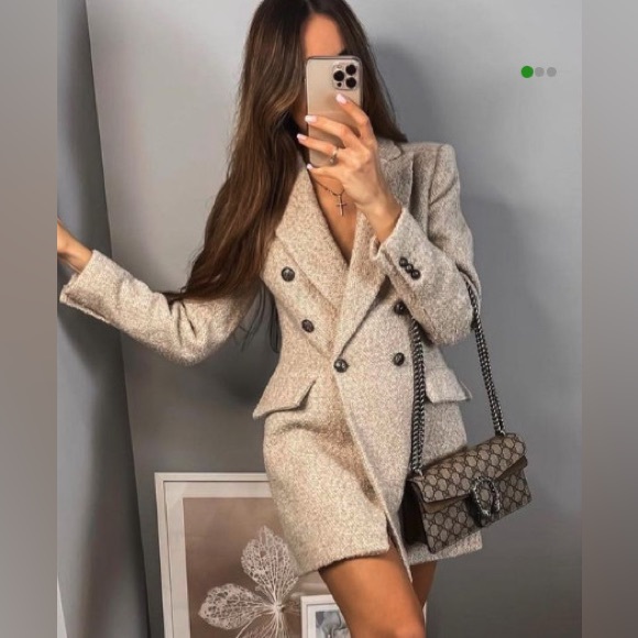 Zara Jackets & Blazers - Zara Longline Wool Blend Boucle Blazer, XS